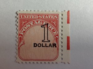 SCOTT #J100 EFO ONE DOLLAR UNITED STATES POSTAGE DUE DULL GUM MINT NEVER HINGED