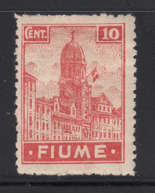 Fiume 1919 MH Scott #30a Italian flag on clock tower in Fiume - forgeries exist