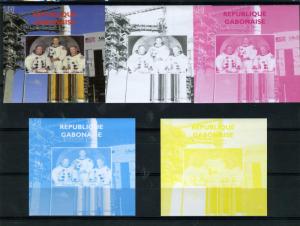 GABON 2009 SPACE Astronauts Apollo Progressive Color Proofs + original