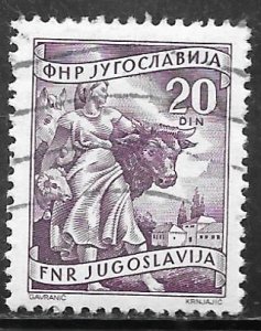 Yugoslavia 348: 20d Farmwoman with cattle, used, VF