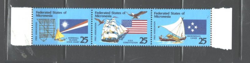 MICRONESIA 1990 COMPACT of FREE ASSOCIATION with USA SHEET OF 15 + 3 TABS