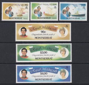 465-70 Montserrat Royal Wedding MNH