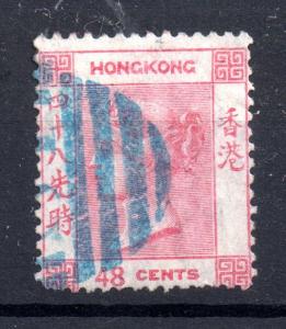 Hong Kong QV 1865 48c WMK CC SG17 used WS7063