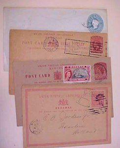 BAHAMAS  ENTIRE 1895 B/S GERMANY ,POSTAL CARDS 1889 B/S HOLLAND,1907 B/S USA 
