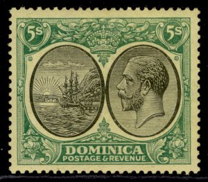DOMINICA GV SG88, 5s black & green/yellow, M MINT. Cat £44.