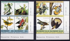 Saint Vincent 1985 BIRDS Set of 4 Pairs Perforated Mint (NH)