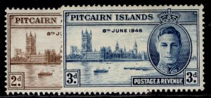 PITCAIRN ISLANDS GVI SG9-10, 1946 victory set, M MINT.