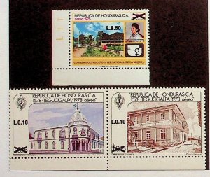 HONDURAS Sc C779-81 NH ISSUE OF 1988 - OVERPRINTS