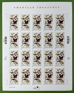 3650 JOHN J. AUDUBON Pane of 20 US 37¢ Stamps 2002 NH, Selvage Flaw