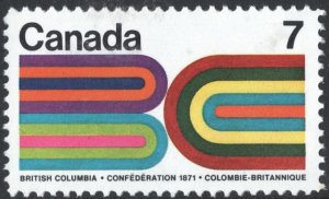 SC#552 7¢ Centenary of British Columbia's Entry into Confederation (197...