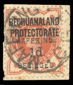 Cape of Good Hope - Mafeking #167 Cat$85, 1900 1p on 1/2p vermilion, used on ...