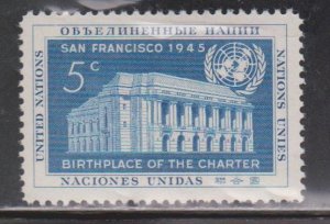 UNITED NATIONS NY Scott # 12 MNH - Veterans War Memorial Building