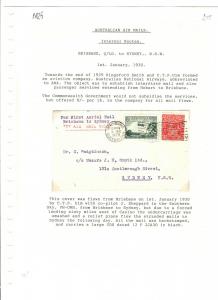 AUSTRALIA Air Mail First Flight Cover Brisbane Sydney 1930{samwells-covers} PA25