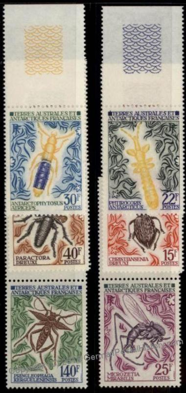 French Southern Antarctic Territory FSAT 46-51 Set Insects Set 55553