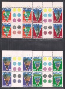 VANUATU SC# 410-13   GUTTER B/4   FVF/MNH 1986