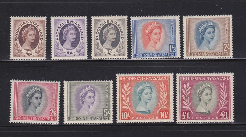 Rhodesia and Nyasaland 145, 148-155 MNH Queen Elizabeth II