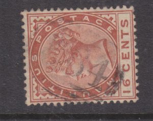 SEYCHELLES, B64 on Mauritius, 1883 16c. Chestnut.