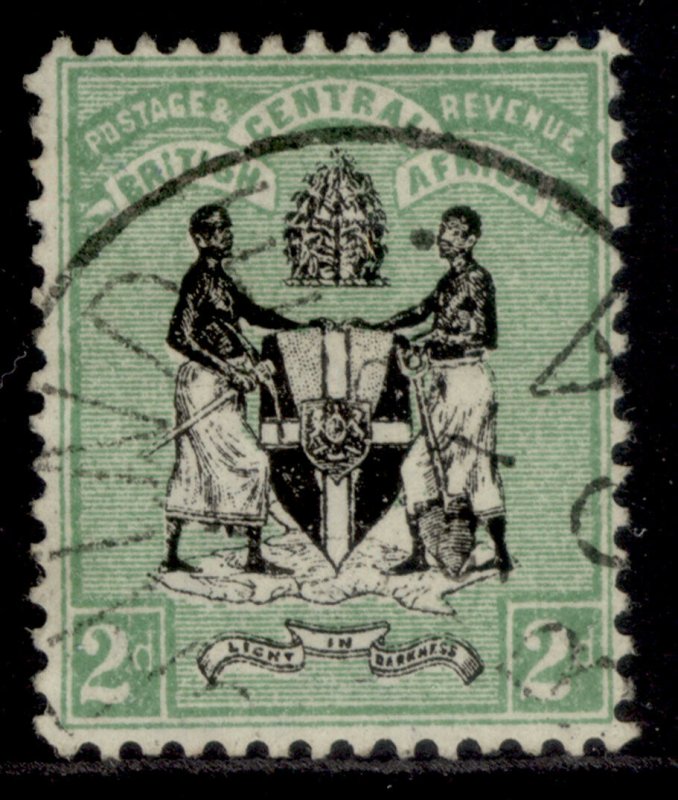 NYASALAND - BCA QV SG33, 2d black & green, FINE USED.