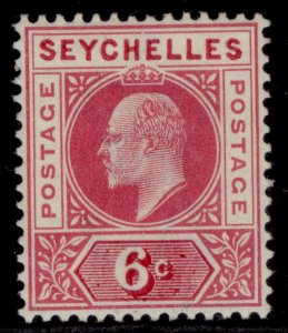 SEYCHELLES EDVII SG48, 6c carmine, M MINT.