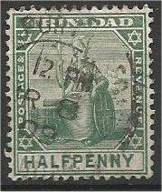 TRINIDAD, 1909, used 1/2p, Britannia Scott 105