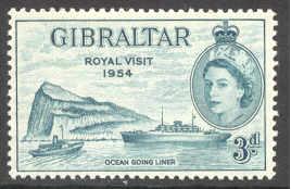 Gibraltar # 146 QE II Royal Visit  (1)  VF Unused VLH