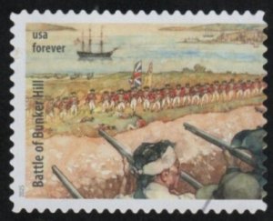 5977d - (73c) - Battlefields Bunker Hill #1 Used single off paper