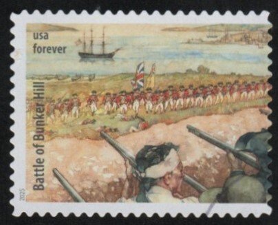 5977d - (73c) - Battlefields Bunker Hill #1 Used single off paper