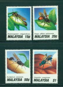 Malaysia Scott #438-441 MNH Wasps Insects Fauna CV$3+