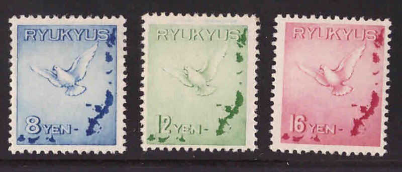 RYUKYU Scott C1-C3 MH* complete airmail set