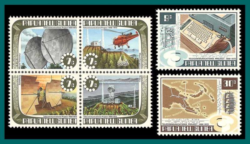 Papua New Guinea 1973 Telecommunications, MNH  359-364,SG231-SG236