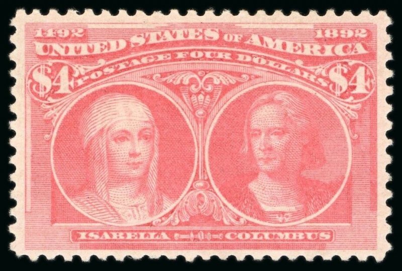 MOMEN: US STAMPS #244a ROSE CARMINE MINT OG H VF/XF PF CERT LOT #80222-3