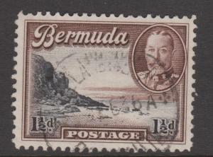 Bermuda 1936 1 1/2d Chocolate & Black Sc#107 Used