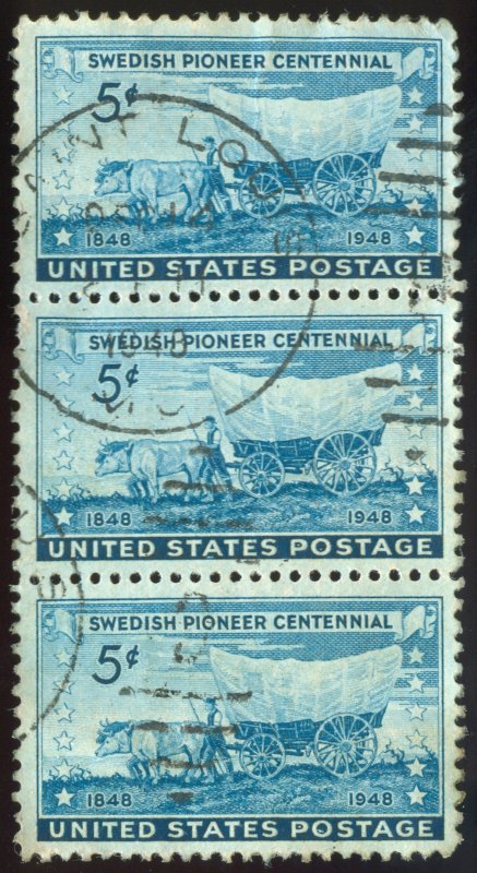 US Scott 958 Strip of 3 Used NH
