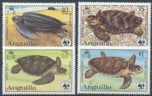 ANGUILLA Sc#537-40 1983 WWF Sea Turtles Complete Set Mint NH