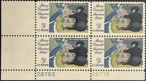 Scott #1322 1966 5¢ Mary Cassatt MNH OG VF plate block of 4