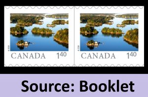 Canada 3443 Far & Wide Thousand Islands $1.40 horz booklet pair MNH 2024