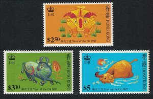 Hong Kong Chinese New Year of the Ox 3v 1997 MNH SC#781-83 SG#875-877