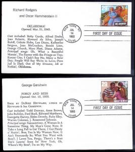 UNITED STATES FDCs (4) 29c Broadway Musicals 1993 cacheted