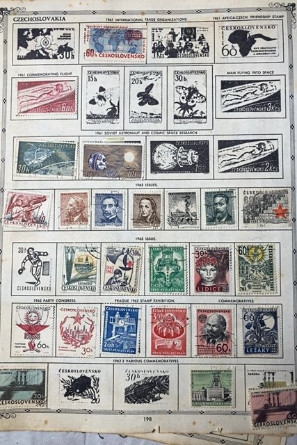 OLD CUBA & COSTA RICA STAMPS HINGED ON ALBUM PAGES + SOME OTHER COUNTRIES