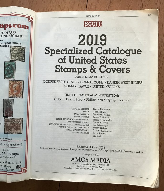 Used Scott 2019 Specialized Catalogue of US Stamps & Covers See Photos