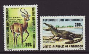 Cameroun 678-679 Antelope,Crocodile MNH VF