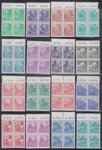 GERMANY (DDR) Sc # 187-204 COMPLETE MNH BLOCKS of 4 - SUPERB SET