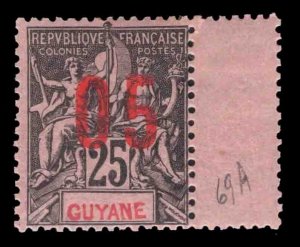 MOMEN: FRENCH COLONIES GUIANA SC #90a MINT OG H LOT #66105