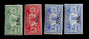 NEW HEBRIDES (FRENCH) Sc 40-43 NH ISSUE OF 1924 - OVERPRINTS - #43-SIGNED