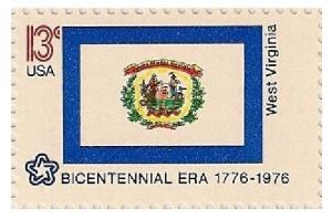 US 1667 State Banners West Virginia 13c single MNH 1976