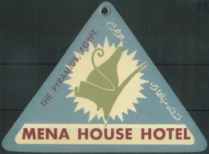 87103 - EEGYPT - Vintage Hotel LABEL * Case Tag - MENA HOUSE Hotel, PYRAMIDS-