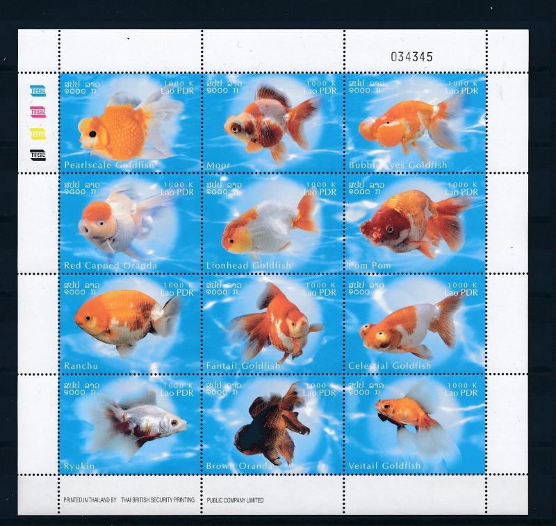 [31510] Laos 2002 Marine Life Fish MNH Sheet