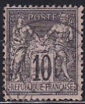 France 1876 Sc 79 Peace and Commerce 10c Green Type II Stamp Used