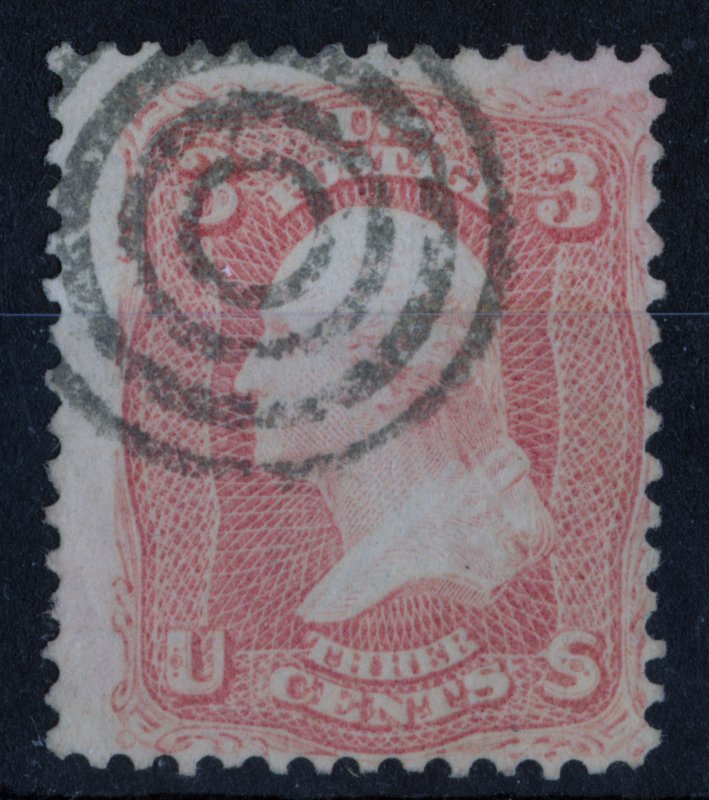 USA - STAMP, 1861, WASHINGTON, 3¢, Pink, Scott # 64, NO GUM, WITHOUT GRILL