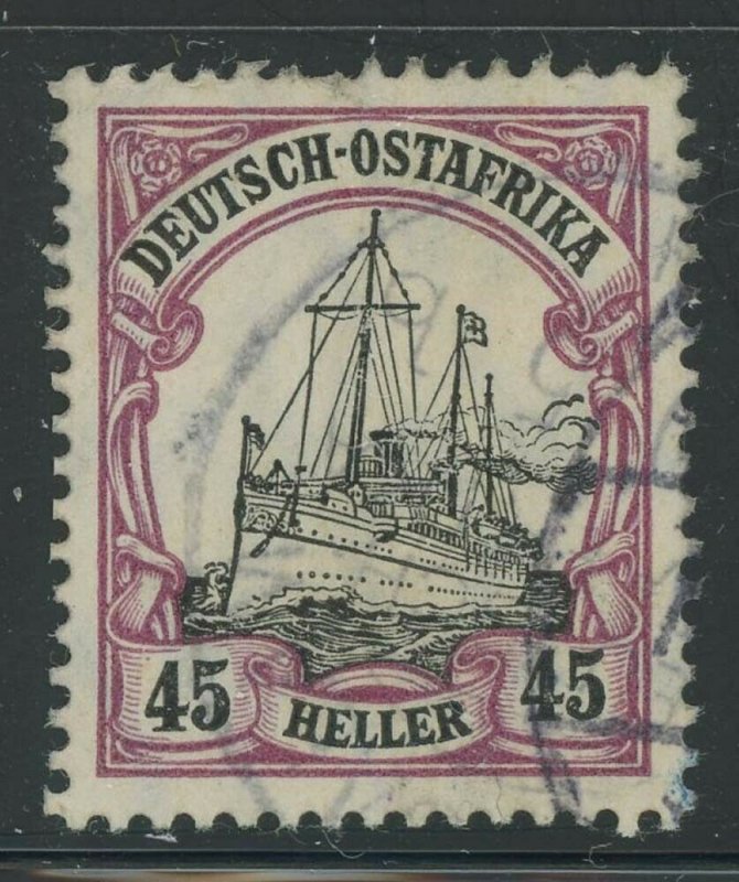 German East Africa 1906 45h Purple & Black Kaiser's Yacht Sc# 37 used